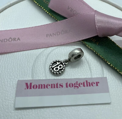 $20 • Buy Pandora Number 18 Birthday Dangle Silver Charm 790495 Retired Authentic Ale 925
