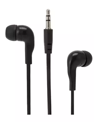 3.5 Mm Black Wired Earphones For IPhone Android PC Mac In Ear Buds • $2.97