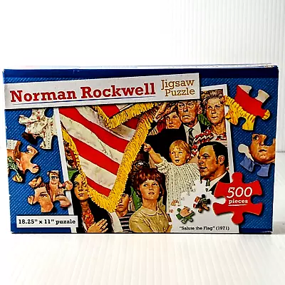 Norman Rockwell Salute The Flag 500 Piece Jigsaw Puzzle 18.25 X11” Art Americana • $7.99