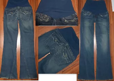 Auth True Religion Maternity Disco Joey Jeweled Stretch Fit Jeans Size 29x32 • $20.99