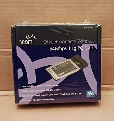 3Com OfficeConnect Wireless 11g PC/PCMCIA Card PN:3CRGPC10075 (New Sealed Pack) • £15