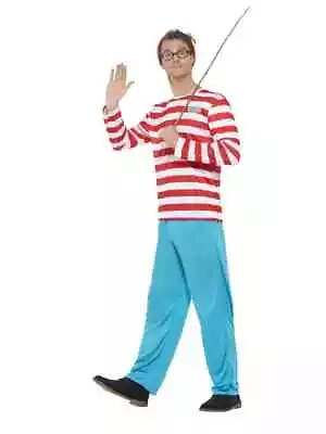 Licensed Where’s Wally Costume Size Large Top Trousers Hat Glasses Wheres Wally • $34.55