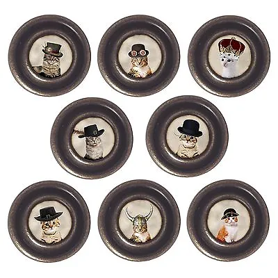 £7.43 • Buy Brass Or Pewter Knobs Cats In Hats 32mm Cupboard Drawer Door Handles Decorated