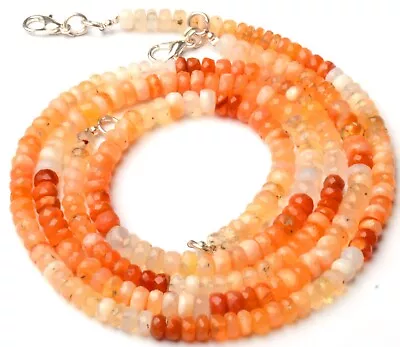 Mexican Opal Gem 5 Mm Size Faceted Rondelle Beads Necklace 17  • $15.20