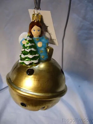 $59.99 • Buy Vaillancourt Folk Art Hand Blown & Painted Made In Poland Angel Bell Ornament 