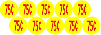 10 Price Stickers VENDING MACHINE CANDY STICKERS LABEL .75 Cent Free Shipping  • $3.99