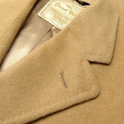 $550 • Buy EXQUISITE Pure Camel Hair Polo Coat Vintage Brooks Street Raleigh's 42 USA
