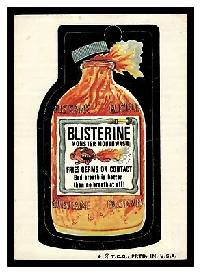 1974 Topps Wacky Packages Blisterine Monster Mouthwash Series 6 Tan Back • $8