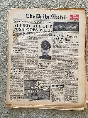 Daily Sketch Newspaper 1944 October 30th Moerdijk Bridge ORIGINAL NEWSPAPER • £12