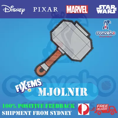 Woolworths Marvel Mjolnir Thor Hammer Fix-Em Fix-Ems FixEm Woolies Fixems Badge • $5.95