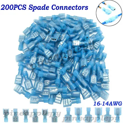 200X Insulated Female Male Spade Terminal Crimp Quick Disconnect Wire Connectors • $14.99