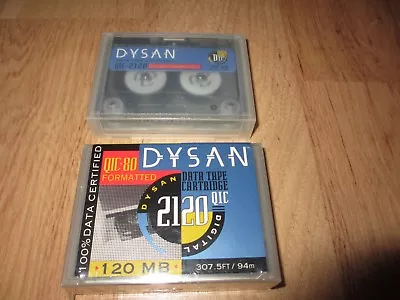 2pcs Dysan 2120 QIC Data Tape Cartridge 120MB 307.5 Feet QIC-80 Formatted  USA • $10.99