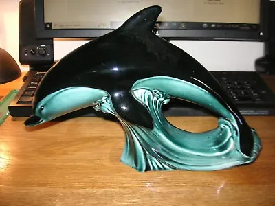 £15.99 • Buy Poole Pottery Blue Glaze Large Dolphin Ceramic Figurine