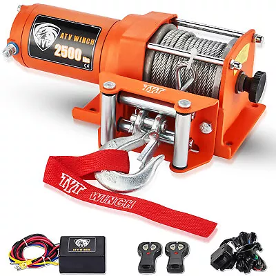 12V 2500LBS Electric Winch Towing Trailer Steel Cable Off Road W/wireless Remote • $89.99