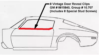8 Vintage Door Reveal Molding Clips & Stud Repair Screws! Fits Trans Am Firebird • $8.50