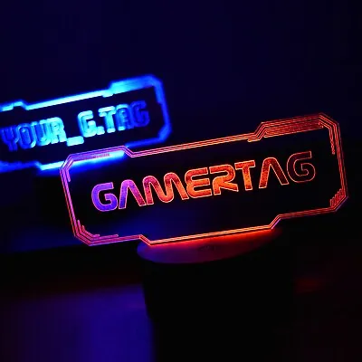 Gamertag Light | Personalised Gamer Tag Night Light | Custom Streamer Light LED • £19.95