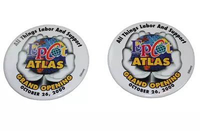 Walt Disney World Epcot Atlas Grand Opening 2000 Pins Buttons Set Collectibles • $17.95