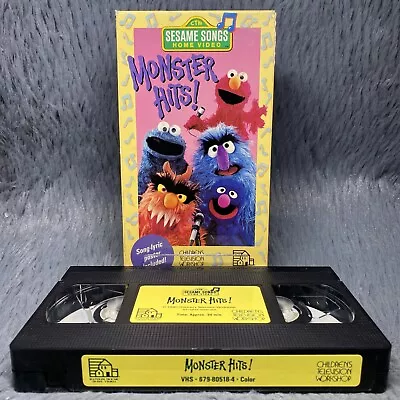 Sesame Street Monster Hits! VHS Tape 1990 Jim Henson Sing Along Kids Cartoon • $19.99