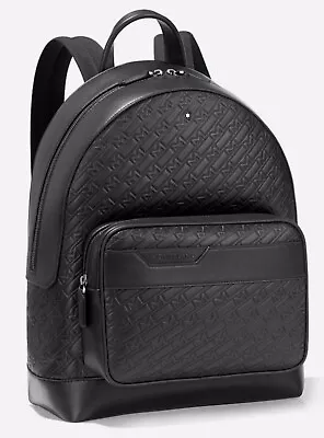Authentic Montblanc M Gram 4810 Black Embossed Logo Leather Tech Backpack • $1200