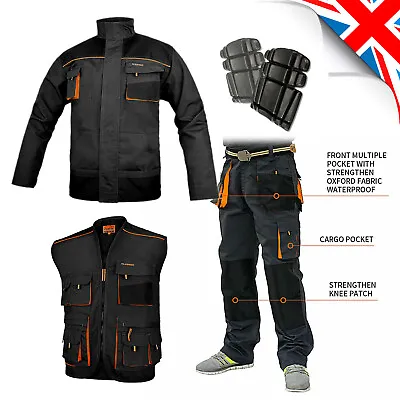 WORK CLOTHES: TROUSERS + Knee Pads JACKET  VEST__Overalls Heavy Duty Dungarees • £18.99