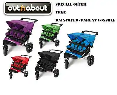 £539 • Buy Out N About Nipper 360 Double Buggy V4 Inc Raincover + Stroller Bag