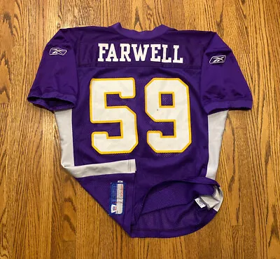 Minnesota Vikings Heath Farwell Reebok Practice Issue Used Worn Football Jersey • $168.99