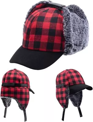 Winter Men Women Trapper Hunting Hat Warm Elmer Fudd Fur Cadet Cap With Visor Ea • $29.98