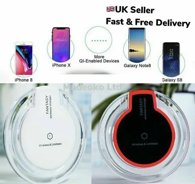 Universal Qi Wireless Charger Dock Charging Pad Mobile Phone Adapter Wireless • £6.50