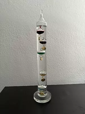 Galileo Glass Thermometer With Multicolor Floating Balls Office Table Home Decor • $22