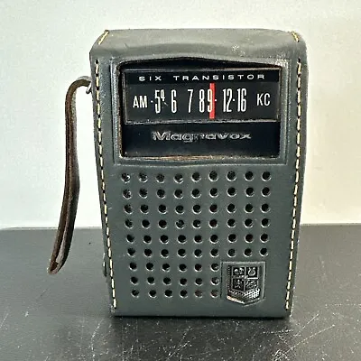 Vintage Magnavox Pocket AM Solid State Transistor Radio W Case Model AM-61 • $40