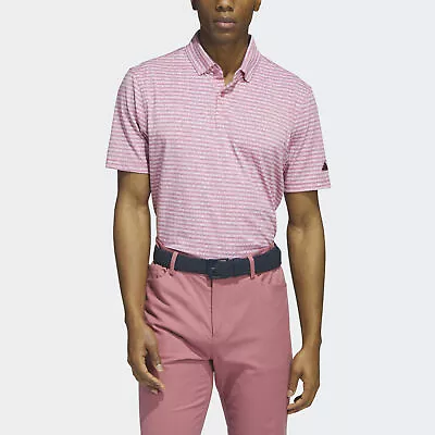 Adidas Men Go-To Striped Golf Polo Shirt • $48