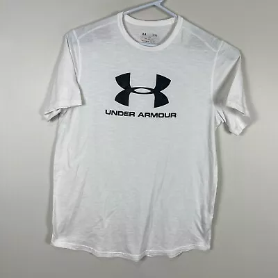 Under Armour White Casual Crew Neck Lightweight Tee T Shirt Men's Large L • $19.99