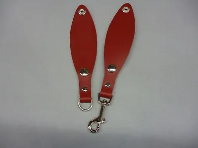 Red Real Leather Key Holder / Key Ring Belt Loop Accessory Hook Belt Clip F1 • £10