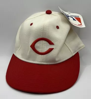 Vintage Cincinnati Reds New Era Pro Model Hat Cap 100% Wool Size 7 • $47.48