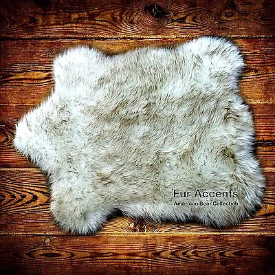$279.99 • Buy Classic Bear Skin Rug, Faux Fur, White Polar Bear, Arctic Wolf, Hand Made USA