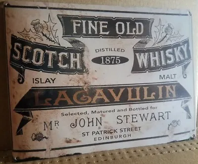 Vintage Lagavulin Scotch Whiskey Label Metal Sign FREE SHIPPING  • $19.99