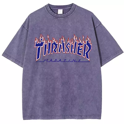 Thrasher Print VINTAGE T-shirt Casual Unisex Oversize Short Sleeves New S-5XL • $18.79