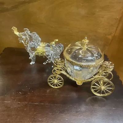 Rare Franklin Mint Cinderella’s Magic Coach Carriage Gold  With Horses Set 1989 • $199