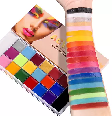 ACWOO Face Body Paint 20 Colors Professional Face Painting Palette Safe Face • £11.31