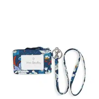 Vera Bradley Zip ID Case & Lanyard Floral Bursts NWT Blue • $14.24
