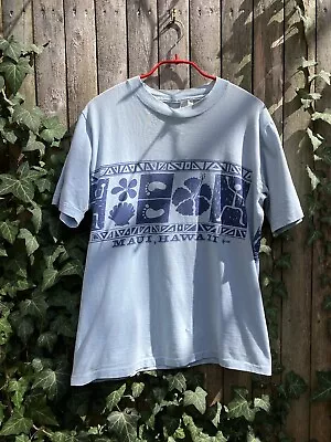 Vintage 70s Sunstrokes Hawaii Cotton Souvenir Wrap Around Print T Shirt M USA • $100
