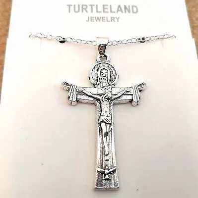 925 Sterling Silver 3D Christian Jesus Christ Cross Catholic Crucifix Necklace • $13.74