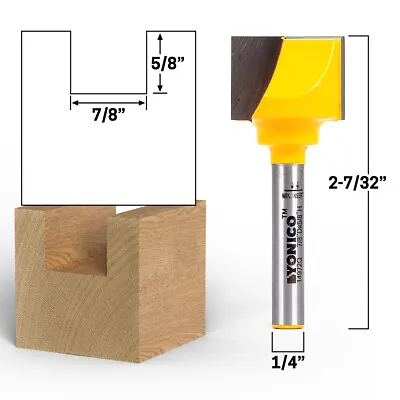 7/8  Diameter Bottom Cleaning Router Bit - 1/4  Shank - Yonico 14972q • $12.95