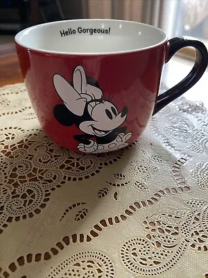 Disney Red Minnie Mouse Mug Cup Hello Gorgeous 12 Ounce Mint Condition • $8.99