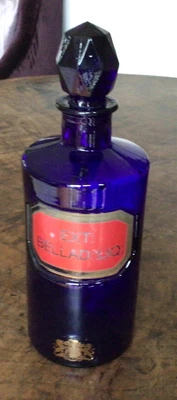£40 • Buy Vintage Apothercary Chemist Colbalt Blue Bottle EXT:BELLAD:LIQ Royal Society