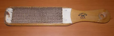 Vintage NICHOLSON Wire Bristle Brush Wooden Handle * File Card Cleaner 10  USA • $9.95