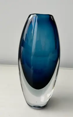 Vintage MCM Kosta Boda - Vicke Lindstrand Sommerso Glass Bud Vase  Signed #1826 • $120