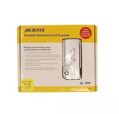 Microtek Scan-in-Dex 1000 Portable Business Card Scanner JSFA8601CU • $17.99