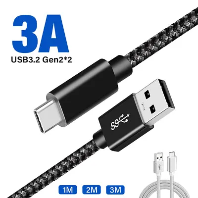 3A 60W Quick Charger USB C Type C Fast Charging Cable Braided Data Cord 1M 2M 3M • $10.19