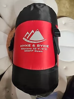 Hyke & Byke Snowmass 32 Degree/0c  650 Down Sleeping Bag. Red • $119.99